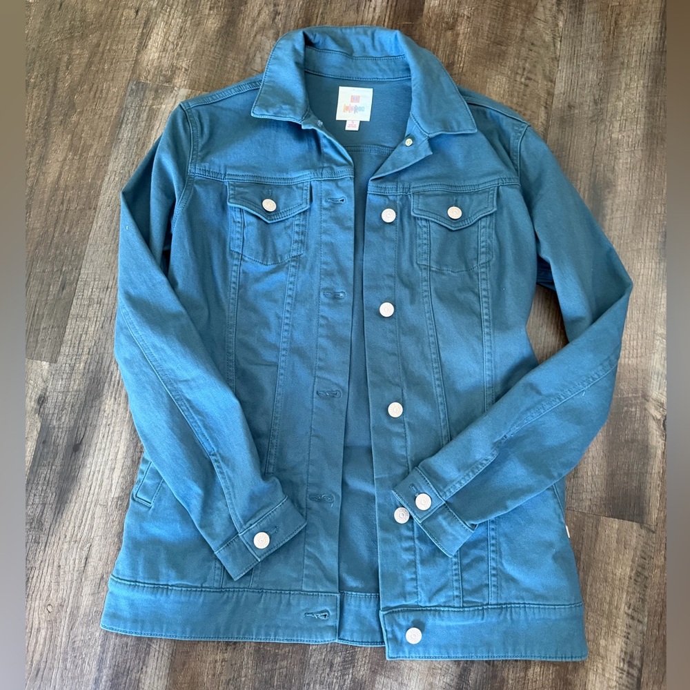 LuLaRoe Blue/Teal Jeanish Jacket Small